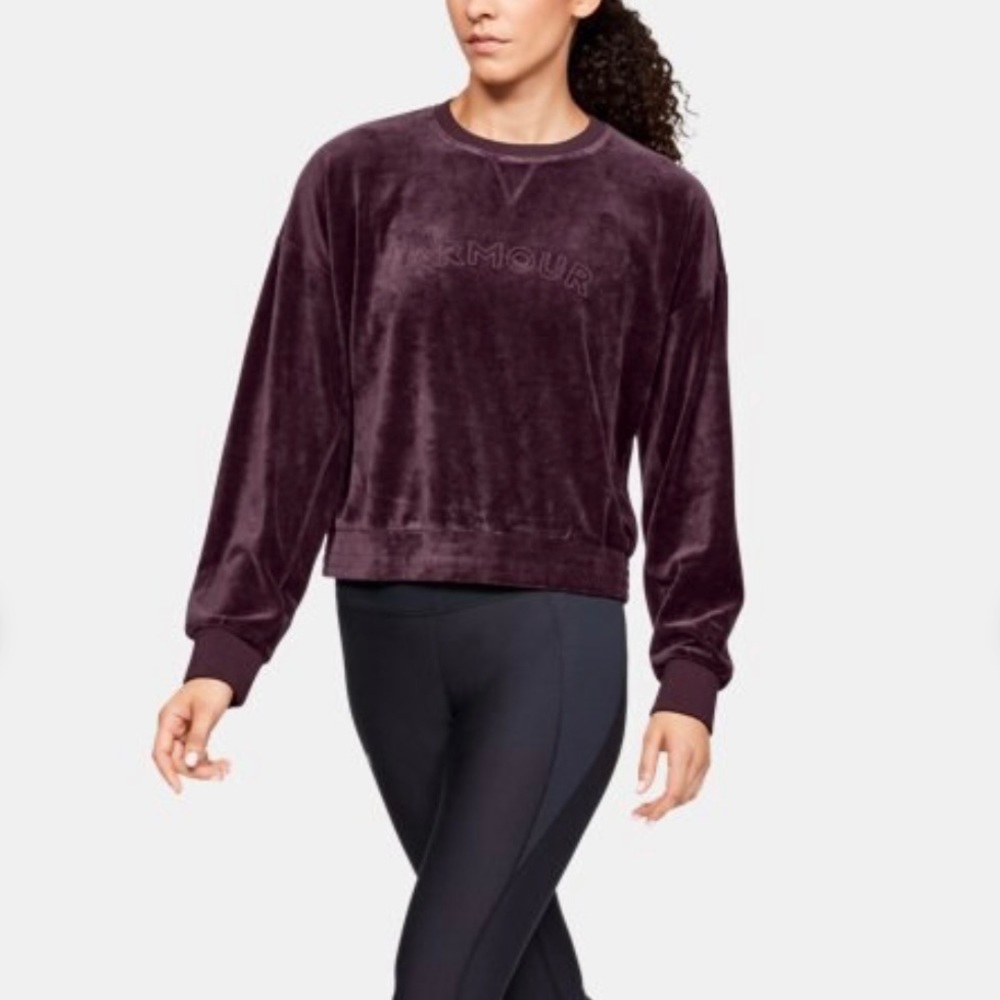 Under Armour Be Seen Velour Boyfriend Sweater Size XL NWT